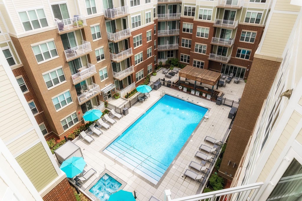 a view of the pool at the residence inn