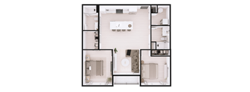 A black and white image of a floor plan of a bathroom.
