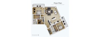 a floor plan of a house with a bedroom and a living room
