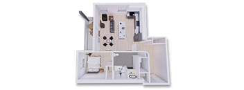a floor plan of a house with a bedroom and a living room