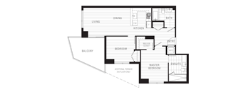Plan 2C - 2 Bed + 2 Bath, 909-910 sq. ft.
