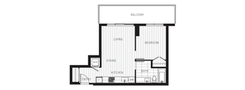 Plan 1B - 1 Bed + 1 Bath, 546 sq. ft.
