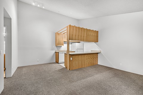 Living Room  and Kitchen of Upstairs Unit with Upgraded Amenities