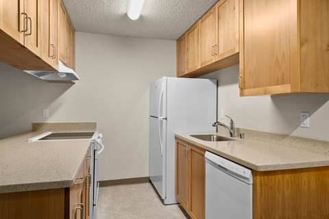 Kitchen in Downstairs Unit with Upgraded Amenities