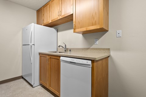 Kitchen in Downstairs Unit with Upgraded Amenities