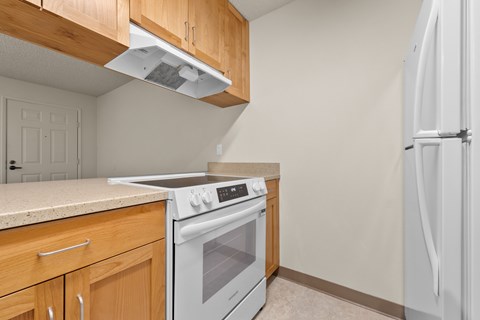 Kitchen in Downstairs Unit with Upgraded Amenities