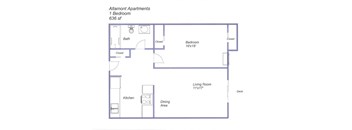 -Floor Plan 1BRM at Altamont Apartments, Rohnert Park, CA, 94928