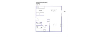Studio Floor Plan at Altamont Apartments, California