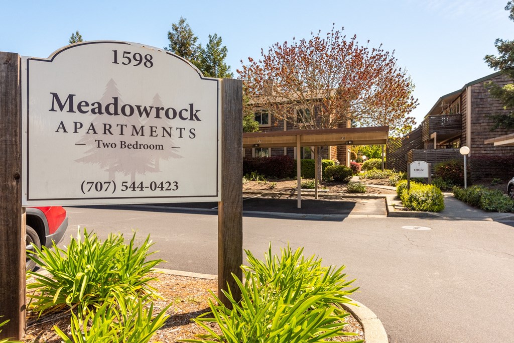 Property Signage at Meadowrock Apartments, Santa Rosa, CA