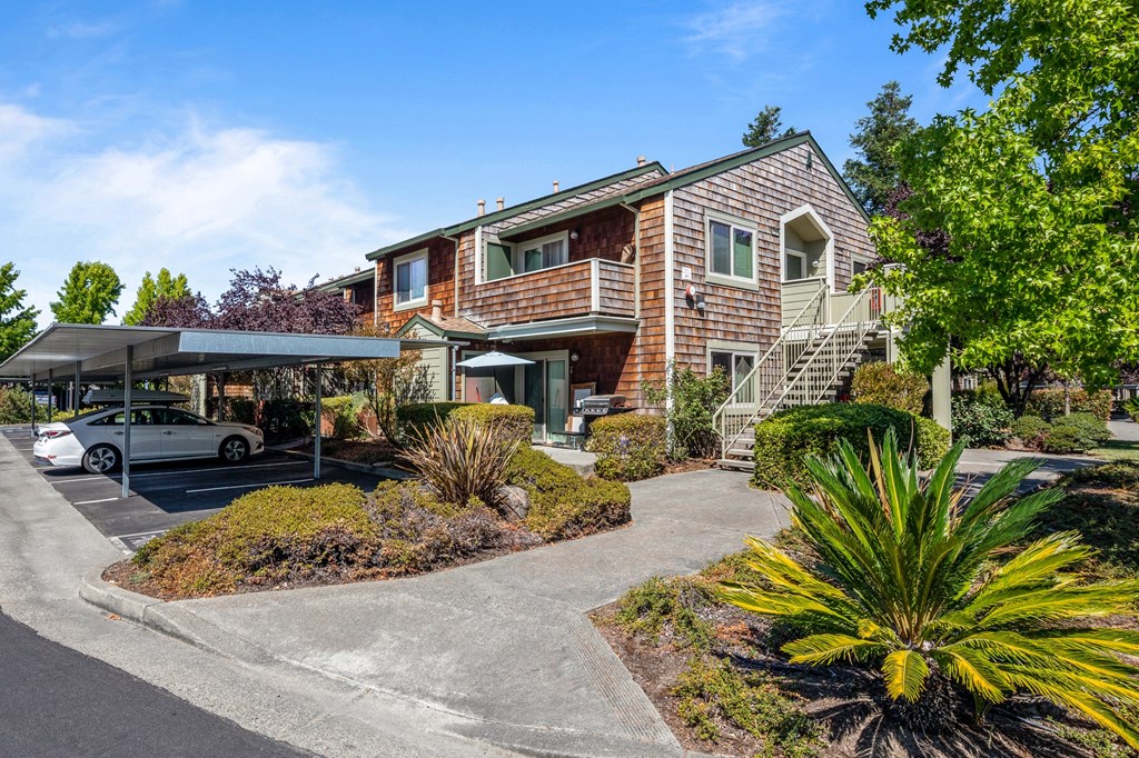 Courtyard Walking Path at Meadowview Apartments, Santa Rosa