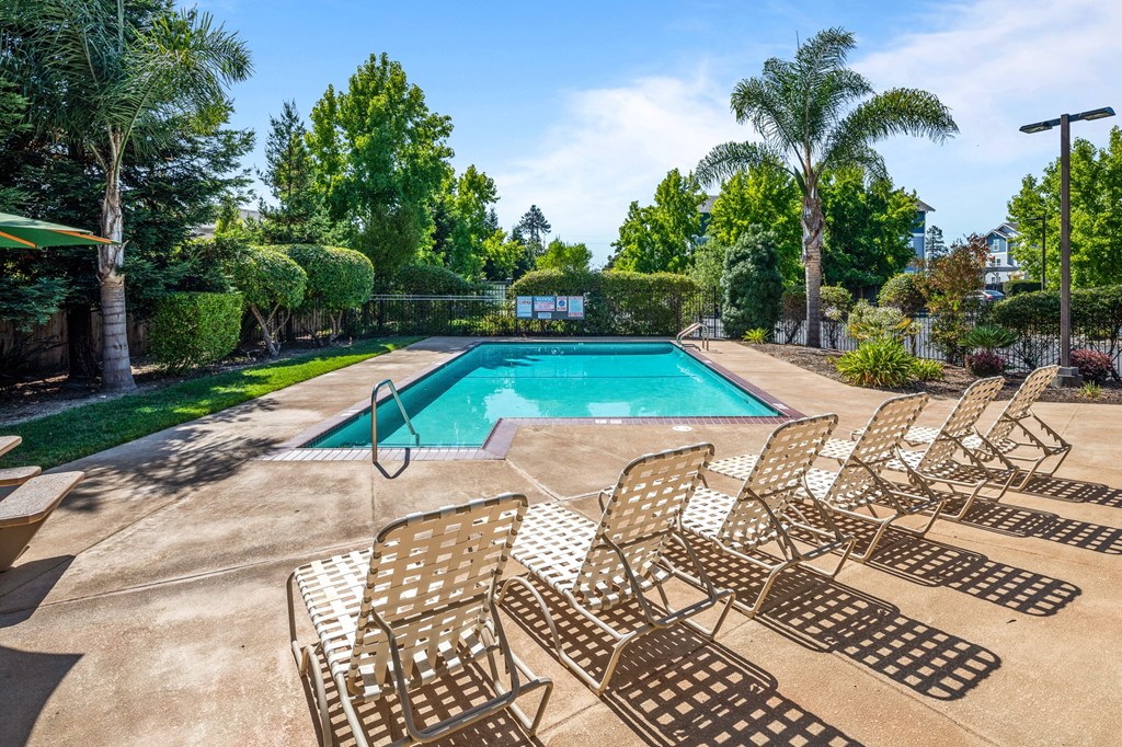 Pool And Sundecks at Meadowview Apartments, California