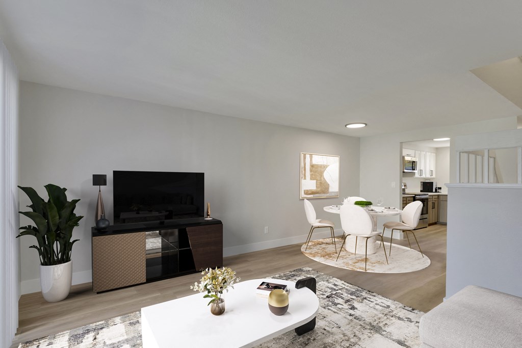 Huge living and dining room area