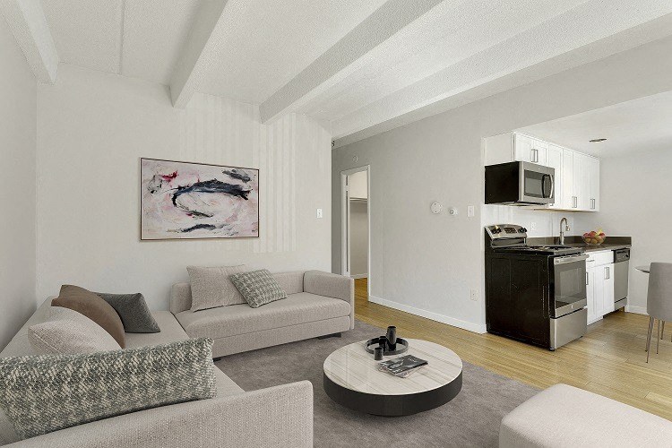 living room and kitchen