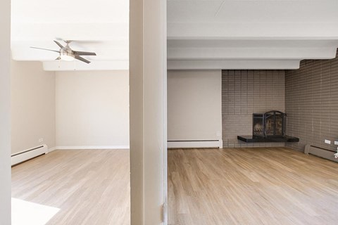 living room with fireplace