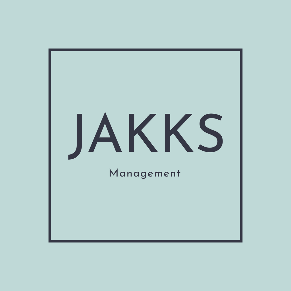 a logo for a management company with a black box