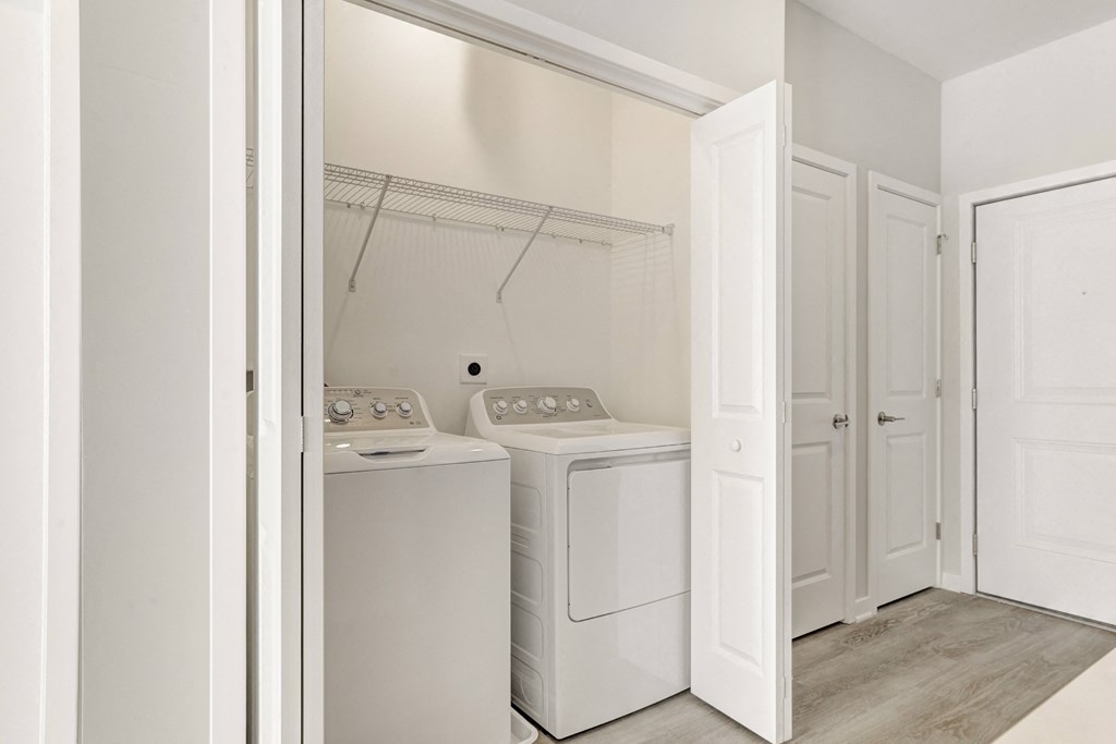 a washer and dryer in a laundry room