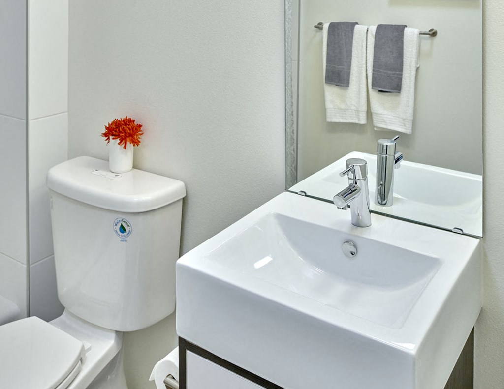 a white bathroom with a sink and a toilet