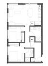 2 bed 2 bath 910 square feet D floor plan image