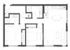 2 bed 2 bath 990 square feet D3 floor plan image
