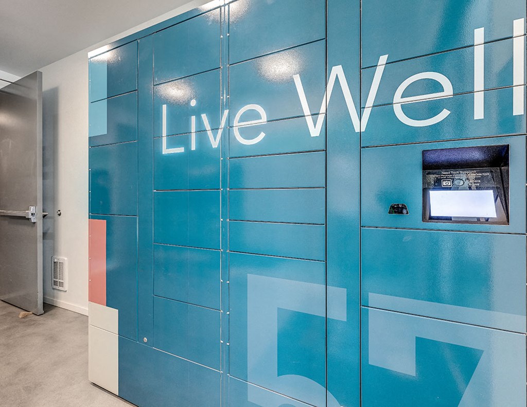 a blue wall with the words live well on it