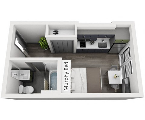 Studio Cropped Floor Plan Image