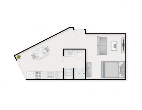 Studio Open Floor Plan Image
