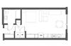 Studio 540 square feet floor plan image