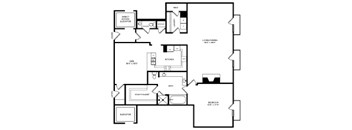 A black and white image of a floor plan for a house.