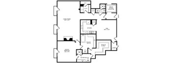 A black and white image of a floor plan for a house.