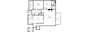 A black and white image of a floor plan for a house.