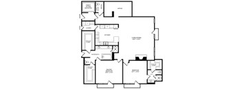A black and white image of a house floor plan.
