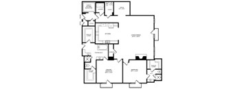 A black and white image of a floor plan for a house.