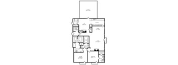 A floor plan of a house with a garage and a living room.