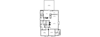 A floor plan of a house with a garage and a living room.