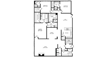 A black and white image of a floor plan for a house.