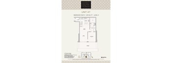 A floor plan for a unit at Market Square Tower, a 1 bedroom/1 bath, 1,015 square foot unit on level 5.