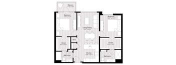 a floor plan of a bedroom apartment