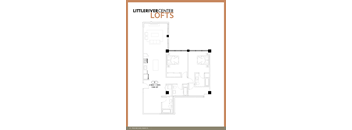 A floor plan of the Little River Center lofts is displayed.