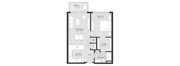 a floor plan of a bedroom apartment