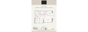 A floor plan for a 2 bedroom unit at Market Square Tower.