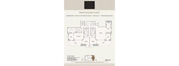 A floor plan for a penthouse level apartment at Market Square Tower.