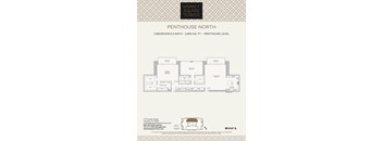 A floor plan for a penthouse level apartment at Market Square Tower.