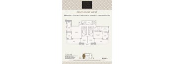 A floor plan for a penthouse level apartment at Market Square Tower.