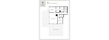 A floor plan for a 2 bedroom, 2.5 bath home with private terrace.