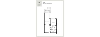 A floor plan for a one bedroom bath and private terrace apartment.
