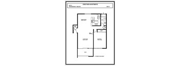the floor plan of the one bedroom one bath floor plan for a roommates house