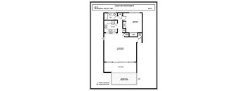 the floor plan of the redeveloped one story apartment building