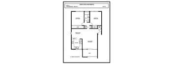 a floor plan of a two bedroom apartment with a bathroom and a living room