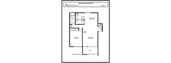 a floor plan of a house with a bedroom and a living room