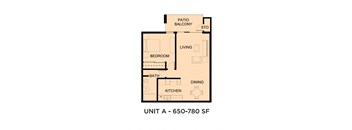 Unit A - One Bedroom, One Bathroom